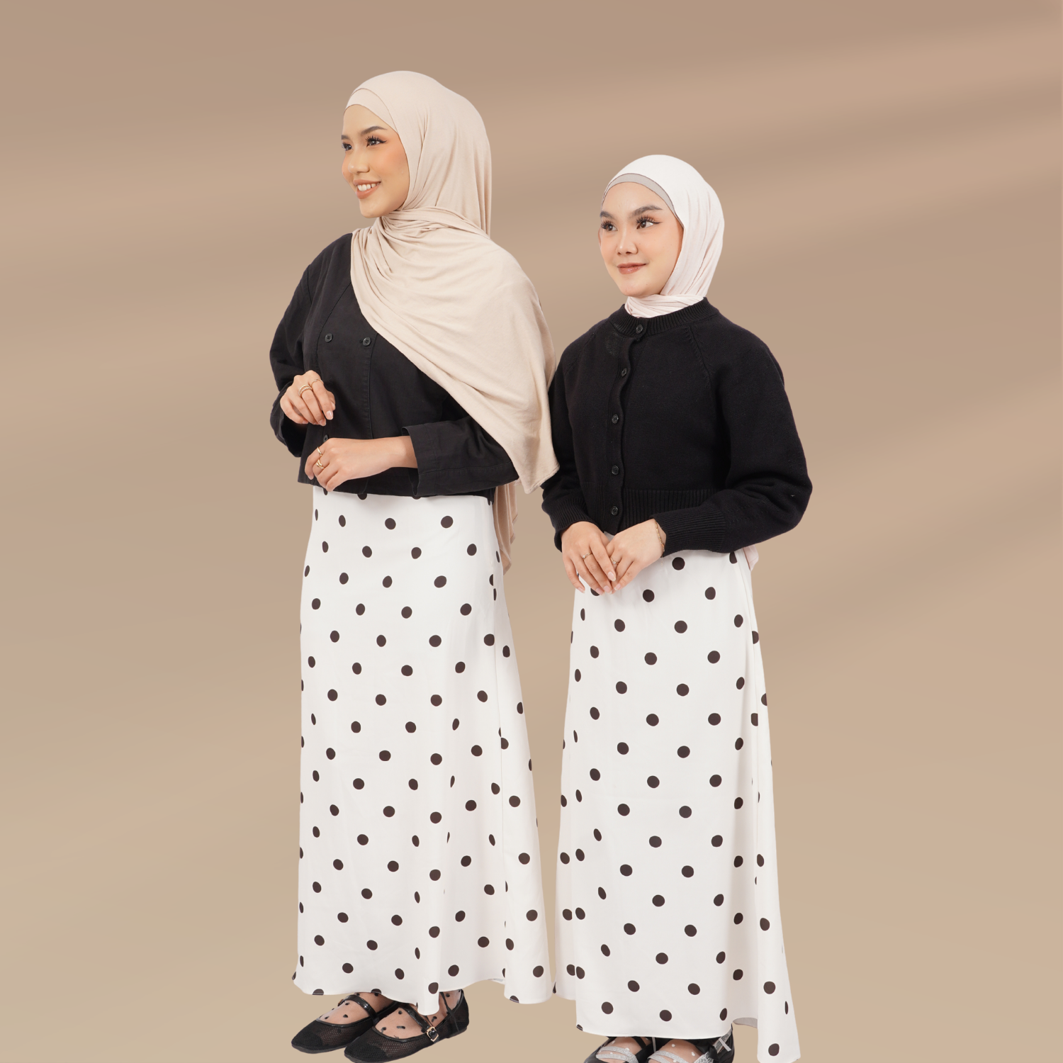 Dotty Skirt Sattka — Rok Polkadot Satin Flowy by Sattka Basic