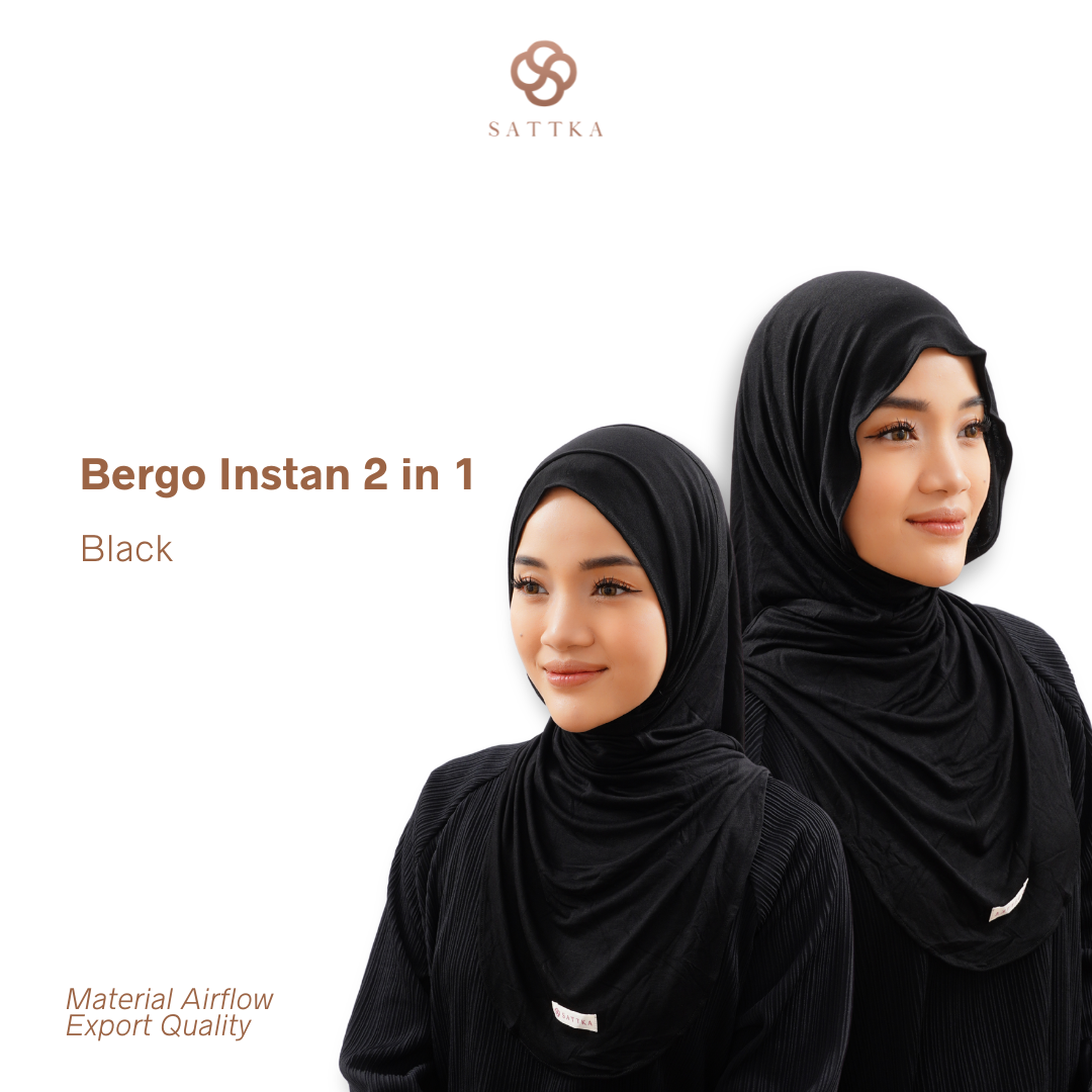 Jilbab Bergo 2 in 1 Airflow Sattka