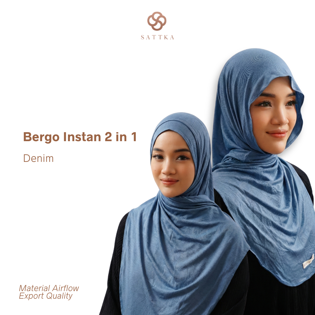 Jilbab Bergo 2 in 1 Airflow Sattka